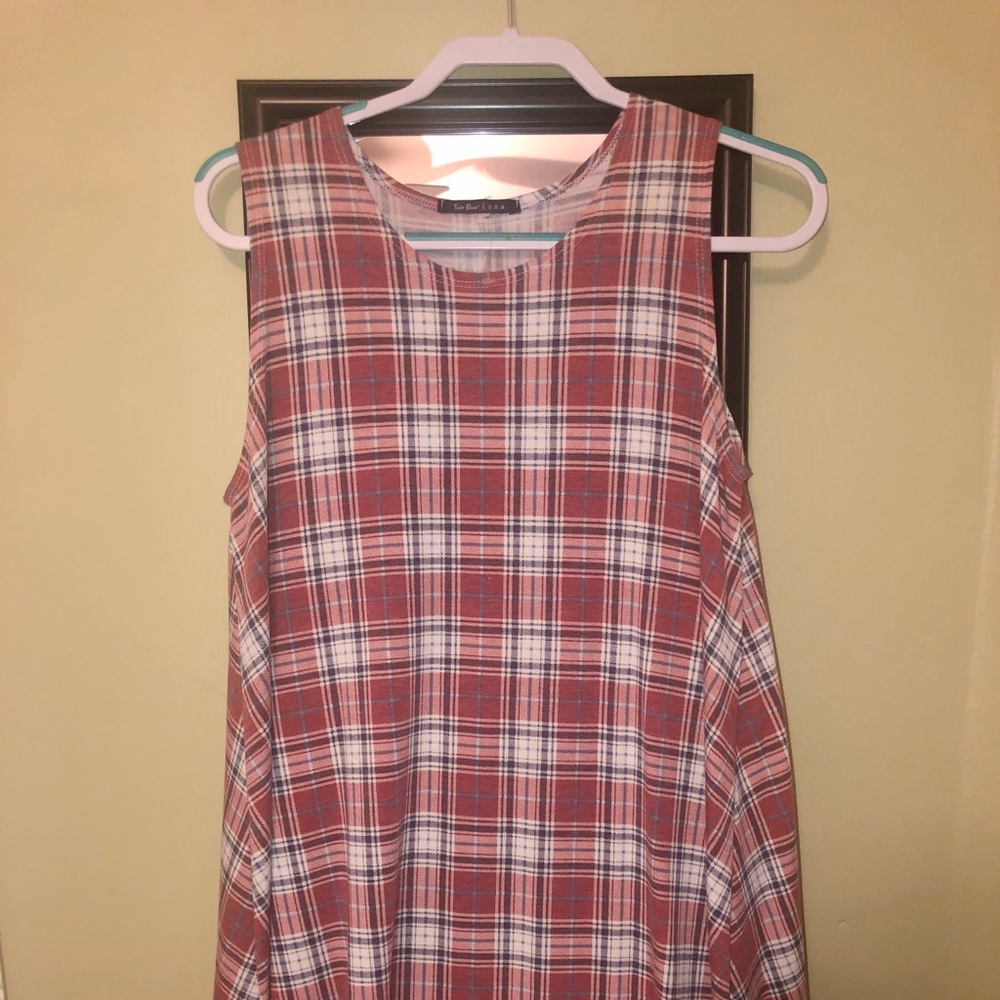 Swing Dress / Burnt Orange &  Faint Navy